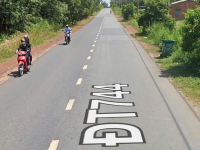 Bán Đất Mặt Tiền Đường DT744   Dầu Tiếng, Bình Dương, DT 727,3m2 SHR 3