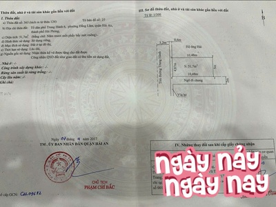 Bán đất mặt đường trung hành - 52m - mặt tiền 4,8m - giá 6.2 tỉ 2