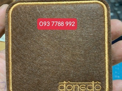 Đế lót ly vải kaki giá rẻ , thêu logo tên quán 6