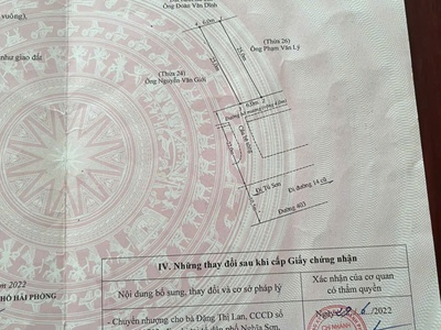 Giá 2x triệu/m    lô 149,4m  mặt đường 403 minh đức, trục kết nối kiến thụy đi đồ sơn  zalo 0567 3