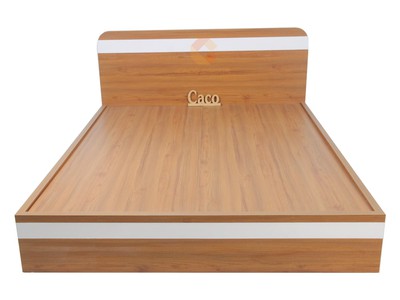 Giường Ngủ Gỗ MDF Melamine Màu Óc Chó Bo Góc Cao Cấp 0