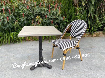 Ghế nhựa giả mây khung nhôm 2