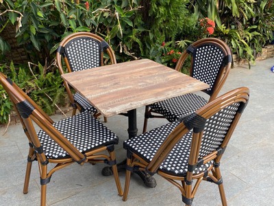 Ghế nhựa giả mây khung nhôm 0