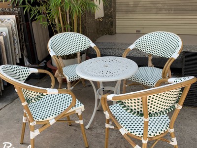 Ghế nhựa giả mây khung nhôm 3