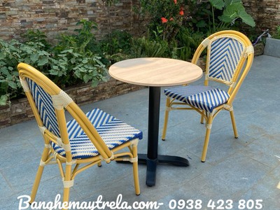 Ghế nhựa giả mây khung nhôm 4