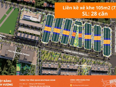 Sở hữu căn xẻ khe 105m2 x 4,5 tần tại Vinhomes Tràng Cát Hải Phòng giá chỉ 7,x tỷ 2
