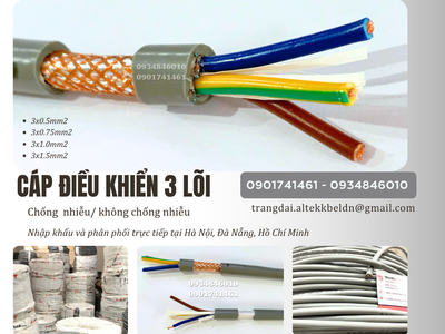 Cáp điều khiển 3x0.5, 3x0.75, 3x1.0, 3x1.5 Altek Kabel chính hãng giá xưởng 0