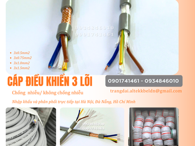 Cáp điều khiển 3x0.5, 3x0.75, 3x1.0, 3x1.5 Altek Kabel chính hãng giá xưởng 2