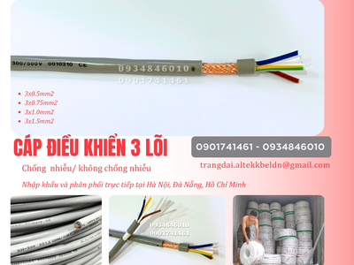 Cáp điều khiển 3x0.5, 3x0.75, 3x1.0, 3x1.5 Altek Kabel chính hãng giá xưởng 3