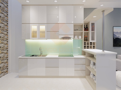 Tủ Bếp Nhựa Picomat Cánh MDF Phủ Melamine Cao Cấp 1