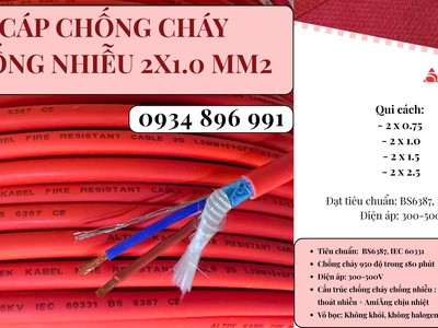 Cáp Chống Cháy Chống Nhiễu 2x1.0 Mm2 Sẵn Quảng Nam, Quảng Ngãi, Bình Định. 0