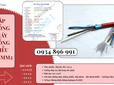 Cáp Chống Cháy Chống Nhiễu 2x1.0 Mm2 Sẵn Quảng Nam, Quảng Ngãi, Bình Định. 1