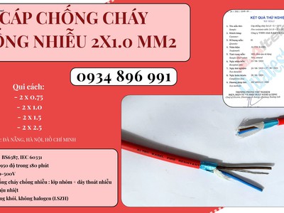 Cáp Chống Cháy Chống Nhiễu 2x1.0 Mm2 Sẵn Quảng Nam, Quảng Ngãi, Bình Định. 2