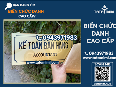 Biển phòng ban mica treo dây màu vàng 3