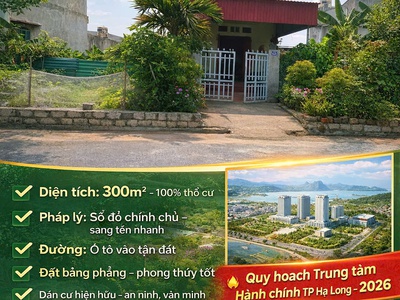 Bán lô đất 300m2 full thổ cư  thuộc xã thống nhất    hoành bồ - quảng ninh. 0