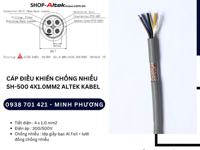 Dây cáp điều khiển chống nhiễu SH-500 4x1.0mm2 Đà Nẵng, Hồ Chí Minh, Hà Nội 1