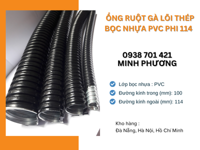 Ống ruột gà lõi thép bọc nhựa Pvc phi 114 Quảng Ngãi, Ninh Thuận, Gia lai 1