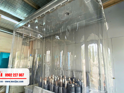 Rèm Nhựa PVC trắng trong dạng xếp gấp nan quạt 0