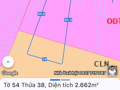 Chủ bán 2662mv  18x91 nở hâu 38m 75tc đất tặng nhà 200m2, 1