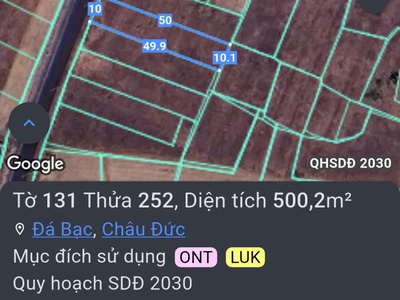 Chủ cần bán 500mv có 50 thổ cư gần nhà thờ đá bạc 0