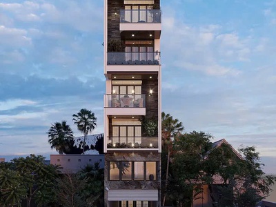 Vip phố đàm quang trung  dt 61m - mt 4m xây mới 8 tầng thang máy  chỉ nhích 22 tỷ 0