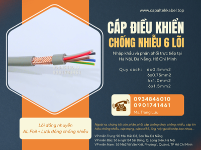 Cáp điều khiển 6x0.5, 6x0.75, 6x1.0, 6x1.5 SH-500 Altek Kabel 3