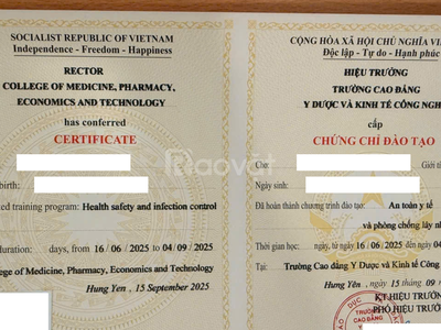 Chứng chỉ an toàn y tế uy tín   toàn quốc 2