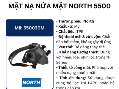 Mặt nạ nửa mặt North 5500   Lựa chọn an toàn cho môi trường nhiều khí độc 0