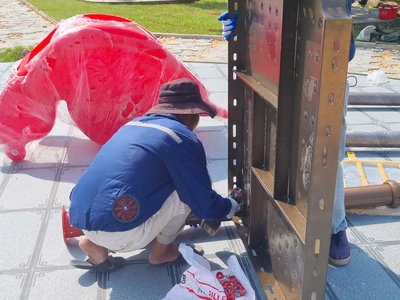 Thi công khu vui chơi ngoài trời, sửa chữa máng trượt, thiết bị vận động học đường 6