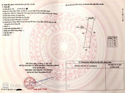 Chính chủ bán 20.000m2 đất xã đắk ru, đắk r lấp, đắk nông giáp ranh bình phước , đã có sổ 0