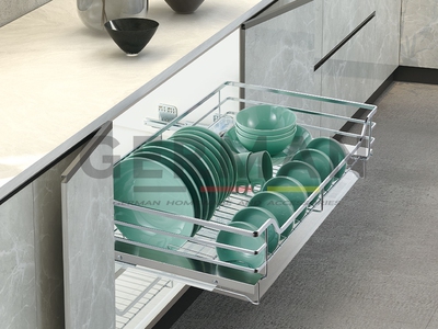 Gía bát đĩa tủ dưới GM BD800SVIP - INOX 304 chuẩn, ray giảm chấn êm ru 0