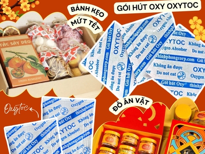 Bảo quản mứt dừa và bánh kẹo quà Tết hiệu quả với gói hút oxy OXYTOC 0