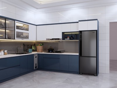Tủ Bếp MDF An Cường Phủ Acrylic Chữ L Hiện Đại 0