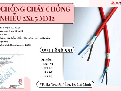 Cáp Tín Hiệu Chống Cháy Chống Nhiễu 2x1.5 Hồ Chí Minh, Bình Dương, Đồng Nai. 2