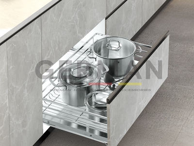 SIÊU PHẨM Gía xoong nồi tủ dưới 304 SVIP ray giảm chấn - trọng tải khủng 0