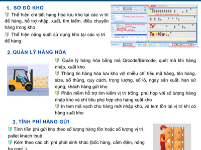 Phần mềm quản lý kho theo vị trí, mã vạch và tính phí lưu kho TTV 1