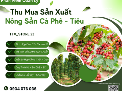 Phần mềm mua bán, quy chuẩn và công nợ hàng Cafe, Tiêu 0