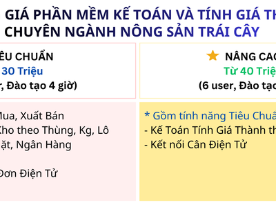 Phần mềm mua bán, sơ chế nông sản xuất khẩu TTV 1