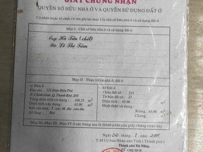 Chính chủ bán nhà mặt tiền đường điện biên phủ   thanh khê, đà nẵng 1