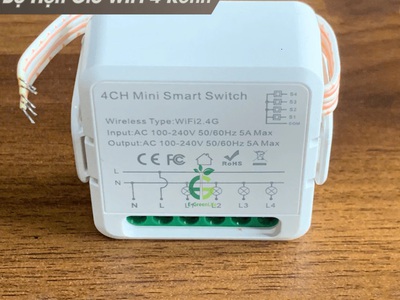 Bộ Điều Khiển Wifi 4 Cổng Tuya dùng để điều khiển bật/tắt 4 thiết bị điện từ xa qua app điện thoại. 3