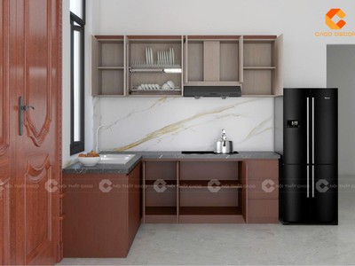Tủ Bếp Gỗ Công Nghiệp Thiết Kế Chữ L, Chữ I Hiện Đại 1