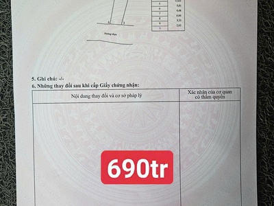 Chốt 690tr có ngay lô đất ngang 6x40 có 80 thổ cư 2