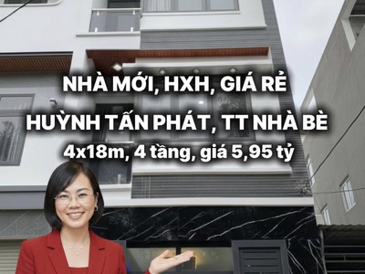  nhà mới huỳnh tấn phát   nhà bè  xe hơi tới nhà  full nội thất  giá tốt  5,95 tỷ  0