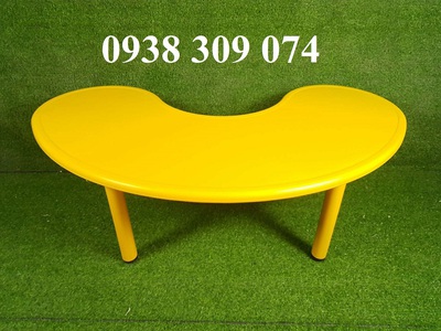 Bàn mầm non chân gập,bàn ghế mầm non, bàn bán nguyệt mầm non 3