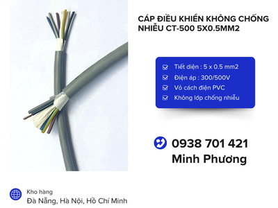 Cáp điều khiển không chống nhiễu CT-500 5x0.5mm2 Đà Nẵng, Hà Nội, Hồ Chí Minh 2