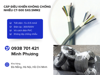 Cáp điều khiển không chống nhiễu CT-500 5x0.5mm2 Đà Nẵng, Hà Nội, Hồ Chí Minh 0