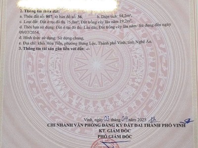 Đất chính chủ - giá tốt  - cần bán lô đất  tại khối hoà tiến, phường hưng lộc, tp. vinh, nghệ an 0