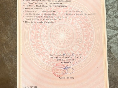  bán đất chính chủ   có sổ đỏ tại lạc thủy, phú thọ 0