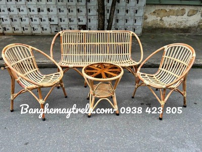 Bàn ghế sò mây nhỏ gọn giá rẻ 1