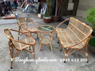 Bàn ghế sò mây nhỏ gọn giá rẻ 4